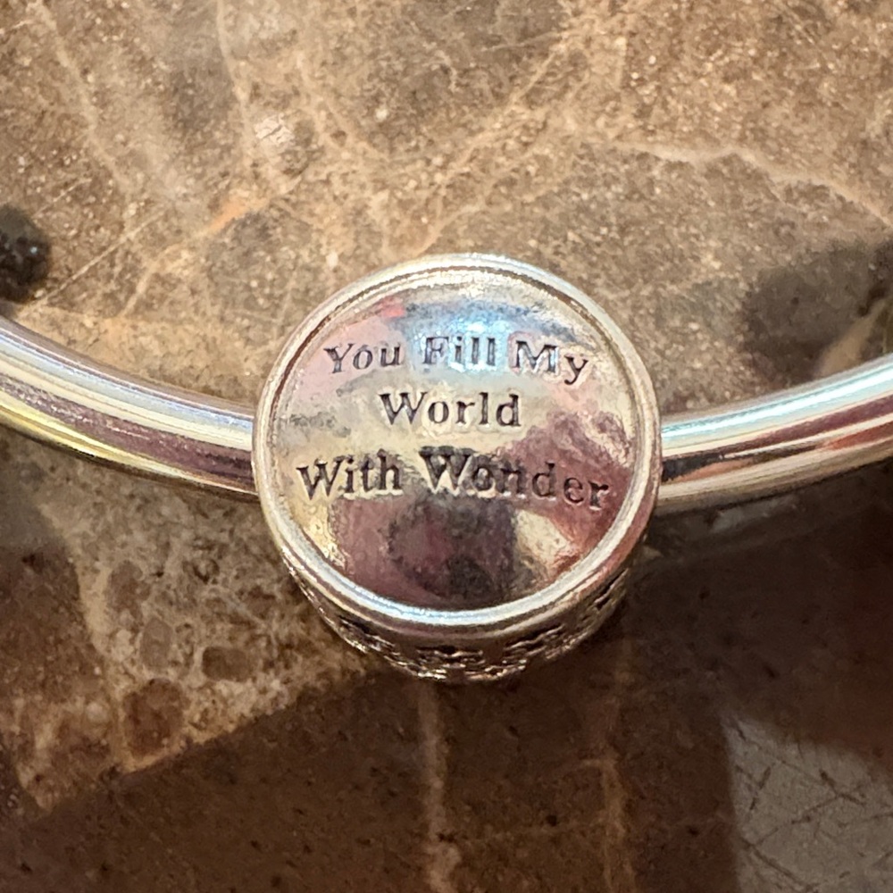 Pandora Silver Charm Bracelet with Blue and Gold Accents - Picture 7 of 13